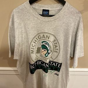 Vintage michigan state ncaa tee grey xl